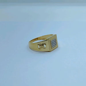 Elegant 22K Gold Mens <b>Ring</b> with Diamond Square Grid Design Stylish Heavy <b>Finger</b> <b>Ring</b> Luxury Jewellery for Daily Wear - Product Image 1