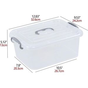 Set di 2 Contenitori e Scatole di Plastica Trasparente con Coperchi, Capacità 8 L - Product Image 2
