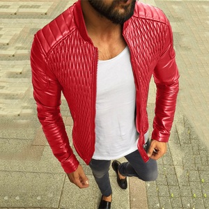 Chaqueta de cuero PU para hombre, corte ajustado, con forro polar grueso, abrigo de moda cálido para invierno - Product Image 6