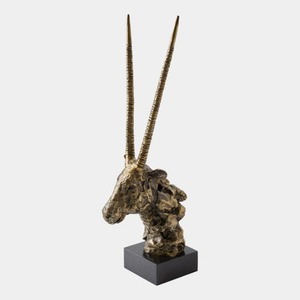 Sculpture de tête d'antilope en bronze, décoration artistique faite à la main pour table, design contemporain pour salon - Product Image 6