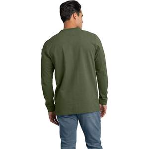 Camiseta de Trabajo Personalizada para Hombre, Manga Larga, Corte Ajustado, Algodón Grueso, Color Rojo - Product Image 5