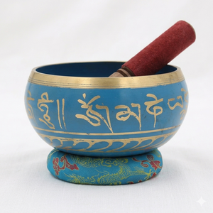 Cuenco tibetano con acabado antiguo para meditación - Cuenco de sonido de metal martillado a mano para sanación Reiki - Product Image 2