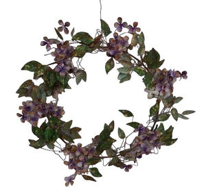 Couronne de feuilles écologique faite à la main pour les décorations de Noël et du Nouvel An, ornement suspendu en tôle de fer artificielle - Product Image 1