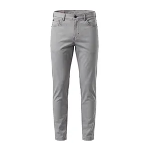 AMKOOR ENTERPRISES AE-CP-05 Pantalones Chinos de Algodón Gris para Hombre, Corte Recto, Peso Medio, Casuales, Transpirables, de Verano, con Bolsillos Laterales - Product Image 1
