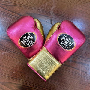 Guantes de Boxeo No Boxing No Life Pro Fight - Guantes de Boxeo de Piel Premium en Dorado Metálico y Negro con Velcro para Sparring y Entrenamiento con Saco de Boxeo - Product Image 4