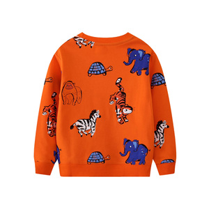 Nouveauté : Sweat-shirt doublé en molleton 100 % coton biologique pour bébés et jeunes garçons, motif animaux écologiques, col rond, hiver - Product Image 6