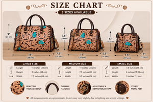 New Fashionable Hand <b>Tooled</b> Floral Brown <b>Leather</b> Large Duffel Bags Turquoise Leaf Designer Travel Luggage Crossbody Handbags - Product Image 2