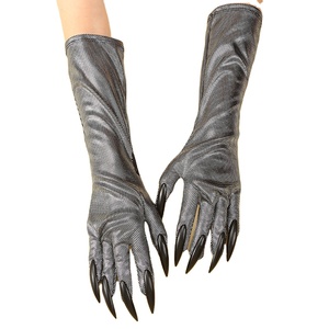 Guantes de Diablo con Garras de Vampiro, Accesorios de Disfraz de Demonio con Lentejuelas, Material de Felpa Informal Antibolitas para Fiestas y Carnavales - Product Image 1