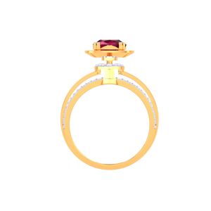 Anillo de Cóctel de Lujo con Oro, Rubí y Diamantes Rojos para Mujer - Joyería de Moda, Regalo de Aniversario - Product Image 3