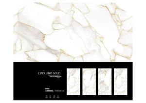 Azulejos de porcelana Premium Golden Endless de formato grande 600X1200, azulejos de lujo para pisos y paredes para diseño de interiores moderno. - Product Image 3