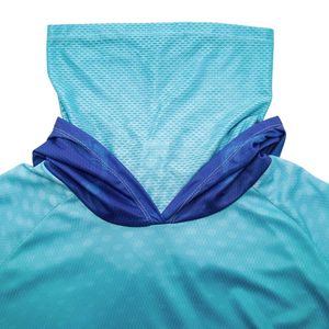 Vêtements de pêche performants OEM personnalisés, imperméables, UPF 50, en Spandex/Polyester, avec motif sublimé, Hoodie de pêche en jersey avec protection intégrée pour le visage - Product Image 3