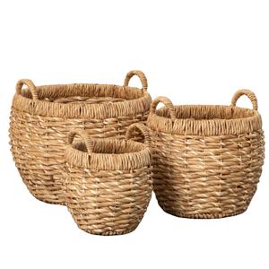 High-quality Luxury Water Hyacinth <b>Baskets</b> Eco-Friendly Durable Lightweight Customizable Organizer Home Decor Wholesale - Product Image 1