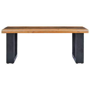 Mesa de Centro de Madera de Teca y Mango Multicolor con Poliresina, Muebles Únicos y Elegantes - Product Image 3