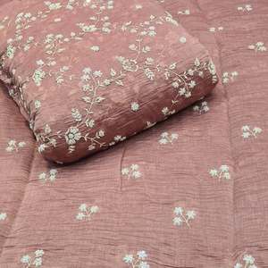 Tissu combiné en soie pure Mul Chanderi indienne de qualité supérieure, brodé, pour collection de vêtements traditionnels, disponible à bon prix - Product Image 4