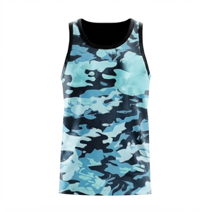 Débardeur formel bleu uni pour femme, col rond, séchage rapide, respirant, écologique, longueur standard, en polyester tricoté, avec logo frontal - Product Image 6
