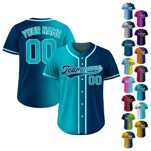 Maillot de baseball/softball rétro personnalisé respirant avec rayures brodées et nom d'équipe imprimé par sublimation, coupe courte devant, 100 % coton - Product Image 6