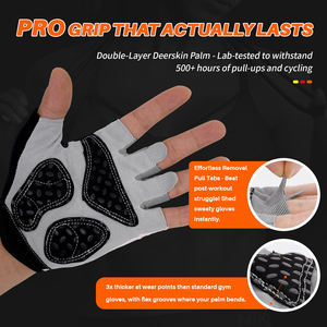 Guantes de Gimnasio de Estilo Único, Color Sólido, Logotipo Personalizado, Alta Calidad, Absorción del Sudor, Agarre Fuerte en la Palma, Guantes de Entrenamiento - Product Image 4