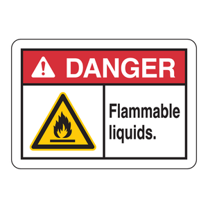 Panneau de signalisation de danger de liquides inflammables - Panneau de sécurité en PVC pour laboratoires et zones de stockage - Product Image 3