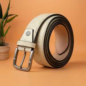 Ceinture en cuir véritable rivetée style vintage décontracté, couleur unie, boucle ardillon argentée rectangulaire, largeur 3,5 cm, rivetée, 120 cm, en cuir de vachette durable - Product Image 5