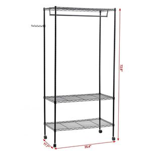 Organizzatore per Armadio Portatile a 3 Ripiani in Metallo con Mensola e Appendiabiti - Product Image 6