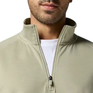Custom Men's Half Zip Pullover Sweatshirt Soft Fleece <b>Long</b> <b>Sleeve</b> Casual Sports <b>Top</b> for Gym <b>Training</b> and Daily Wear - Product Image 5