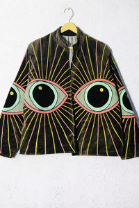 MONIT MARKETING Premium <b>Vintage</b> Reversible Velvet Suzani <b>Bomber</b> <b>Jacket</b> | Floral Hand Embroidery Cotton Windproof Autumn/Winter - Product Image 3