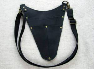 Retro Genuine Leather Barber Scissor Case Professional Hairdressing Tool Bag Holster With Adjustable Strap LBSH-0013 - Product Image 2