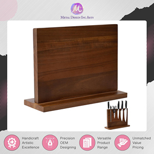Porte-couteaux magnétique en bois couleur brun foncé de haute qualité, très vendu, au prix le plus bas - Product Image 3