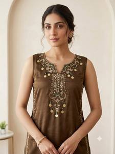 Conjunto de traje Salwar bordado para mujer con dupatta |   Traje Étnico de Fiesta con Lentejuelas de Primera Calidad para Festivales - Product Image 4