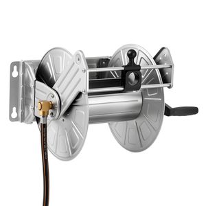 Avvolgitubo da Giardino Manuale a Parete in Acciaio Inossidabile Rinforzato per Tubi da Esterno da 150ft (45m) 5/8 Pollici (30m) - Product Image 4