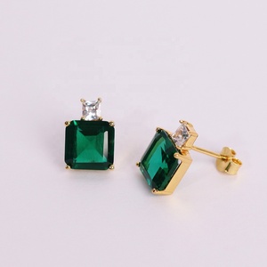 Joyas de plata <span class=keywords><strong>2022</strong></span> para mujer, aretes cuadrados de Esmeralda verde de <span class=keywords><strong>3</strong></span> quilates cultivados en laboratorio, joyería <span class=keywords><strong>Destiny</strong></span>, 925 - Product Image 6