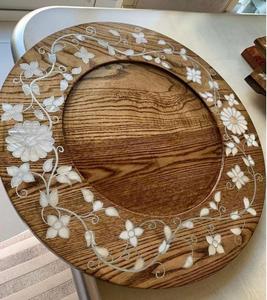 Plateau arabe en bois de qualité supérieure avec décor en nacre pour la maison, la cuisine, la salle à manger et le service - Product Image 1