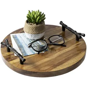 Bandeja Decorativa Navideña de Madera de Alta Calidad - Diseño Moderno Multifuncional, Paquete de Varias Piezas, Hecho por Zahid Exports - Product Image 1