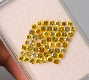 Zafiro amarillo natural redondo de 3 mm, piedra preciosa suelta calibrada para la fabricación de joyas, tamaño Melee. - Product Image 3