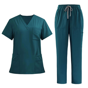 2026 Women Medical <b>Scrubs</b> <b>Set</b> – Knitted Spandex Polyester Nurse Hospital Uniform - Product Image 4