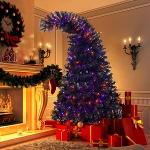 6 Ft Fraser Fir Bent-Top <b>Artificial</b> Christmas <b>Tree</b> 1,080 Lights Grinch Style Holiday Decoration - Product Image 1