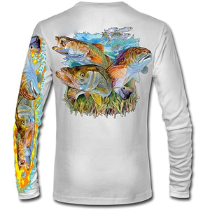 Chemise de pêche personnalisée pour homme, impression par transfert thermique, respirante, séchage rapide, jersey de pêche 100% polyester avec logo - Product Image 6