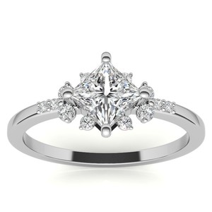 Luxury Princess Cut Moissanite <b>Solitaire</b> Engagement & Wedding <b>Ring</b> 925 Sterling <b>Silver</b> Gold Plated - Product Image 1
