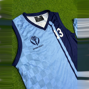 Ensemble Maillot et Short de Basketball Personnalisé Unisexe en Gros, Impression par Sublimation, Débardeur Sans Manches, Uniforme à Motif Damier Respirant - Product Image 5