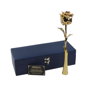 Rosa Natural de Alta Calidad en Oro de 24k con Base de Latón Dorado, Ideal para Regalo de Aniversario de Bodas, Diseño para Parejas - Product Image 4