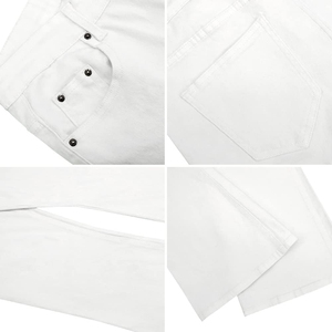 Pantalones Vaqueros Acampanados para Hombre con Logotipo Personalizado, de Color Sólido, Estilo Urbano Holgado, Hip Hop, en Oferta - Product Image 6