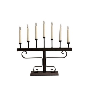 Candelabro Alto con Forma de Arco, Múltiples Portavelas, Acabado Negro, Pieza Decorativa para Arreglos Interiores - Product Image 5
