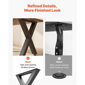 Pieds de meubles en acier robustes de 29,5 po de hauteur x 29,9 po de largeur, charge maximale de 2204 lb, conception modulaire, montage facile pour la maison et le bureau - Product Image 4