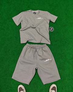 Men's Different Color <b>Short</b> Sleeve T-Shirt And <b>Shorts</b> Set With Screen Print Casual Regular Fit Jersey Fabric Summer Set - Product Image 1