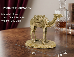 Ídolo de Camello Chapado en Latón Puro Hecho a Mano por Jaipur Metals |   Estatua 100% de Latón |   10 X 6.5 X 8 cm |   189 g |   Decoración del Hogar y Regalos - Product Image 3