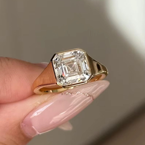 Anillo Solitario de Diamante Cultivado en Laboratorio, Corte Asscher, 1.01CT, Oro de 18K, Ideal para Bodas y Fiestas, para Novias - Product Image 1