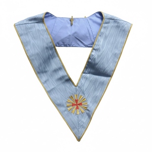 Collar de Maestro Templario de la Cruz Rectificada del Rito Escocés RSR, Bordado a Máquina en Lona, Tamaño Personalizado - Product Image 2