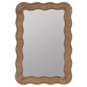 Handmade Rattan Wavy <b>Rectangle</b> <b>Wall</b> <b>Mirror</b> Brown Decorative Frame Handmade Home Decor Wholesale Bulk Eco Friendly Supplier - Product Image 1