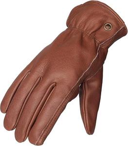 Guantes de Trabajo de Cuero Genuino de Vaca de Primera Calidad para Hombre, Color Marrón, con Refuerzo de Gamuza en la Palma para Mayor Agarre - Product Image 6