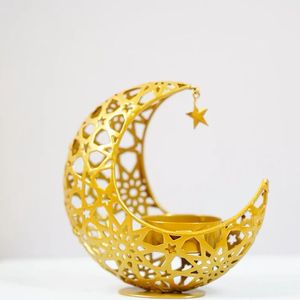 Juego de Bandejas Doradas de Metal para Servir, Diseño de Estrella y Luna, Hechas a Mano con Grabado Tradicional Chino, Platos para Fiestas - Product Image 2